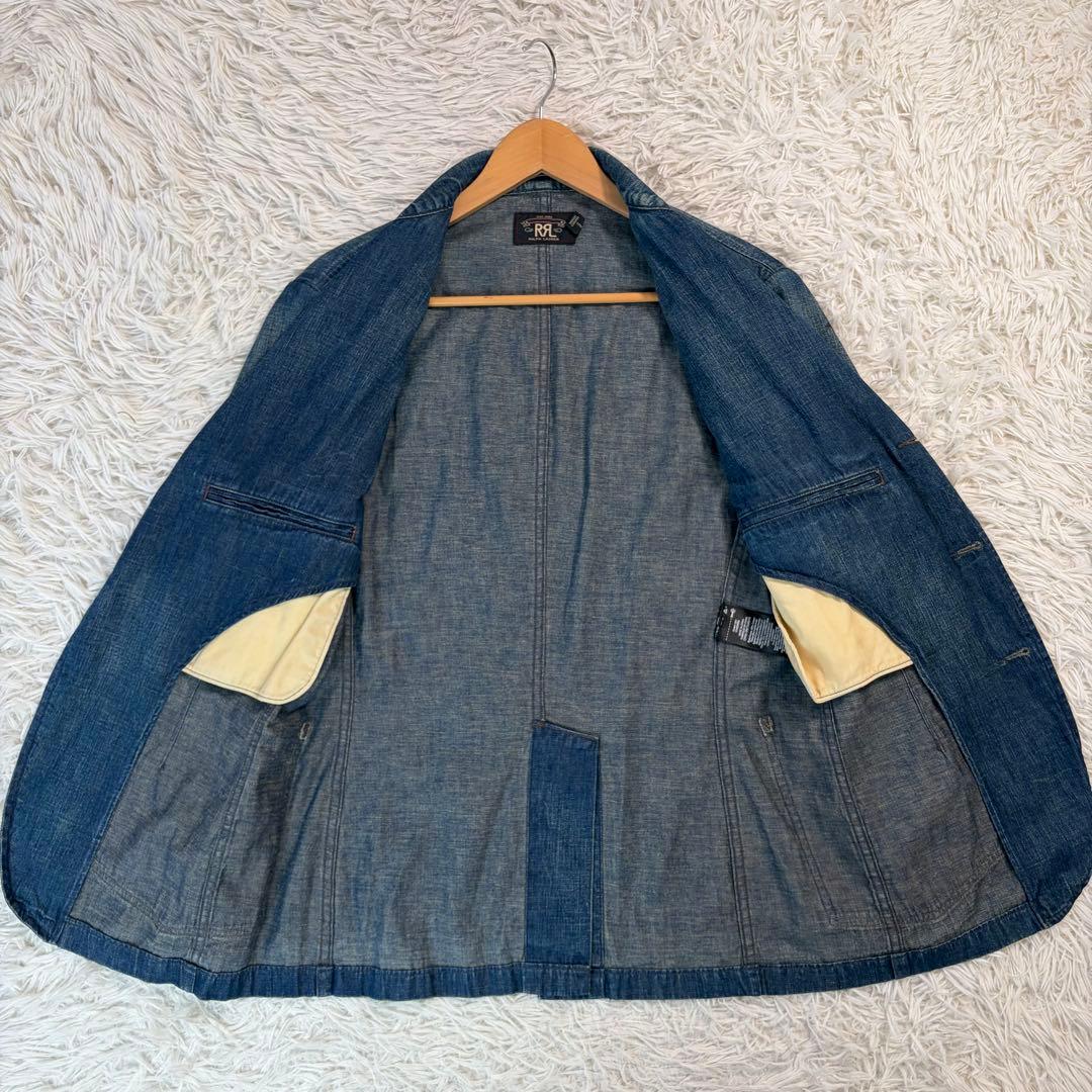 美品✨RRL インディゴ デニム テーラードジャケット 微ダメージ加工 M相当