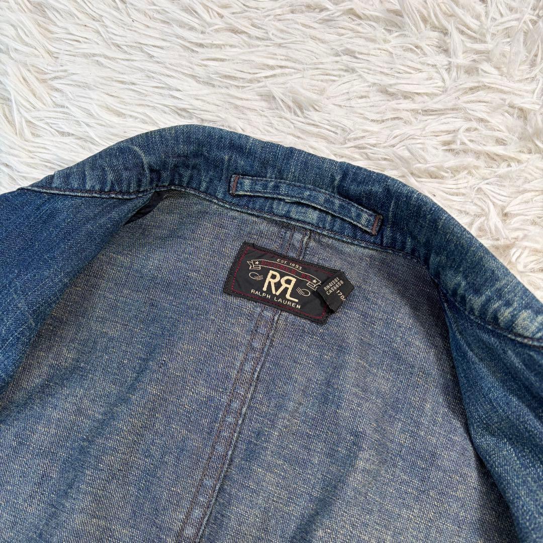 美品✨RRL インディゴ デニム テーラードジャケット 微ダメージ加工 M相当