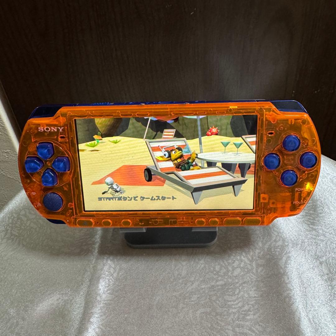 PSP 3000 【美品・カスタム】クリアオレンジブルー