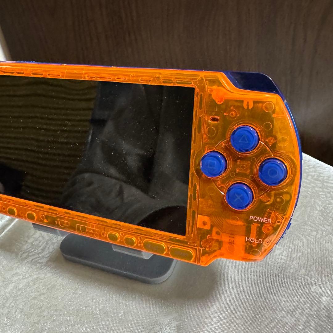 PSP 3000 【美品・カスタム】クリアオレンジブルー