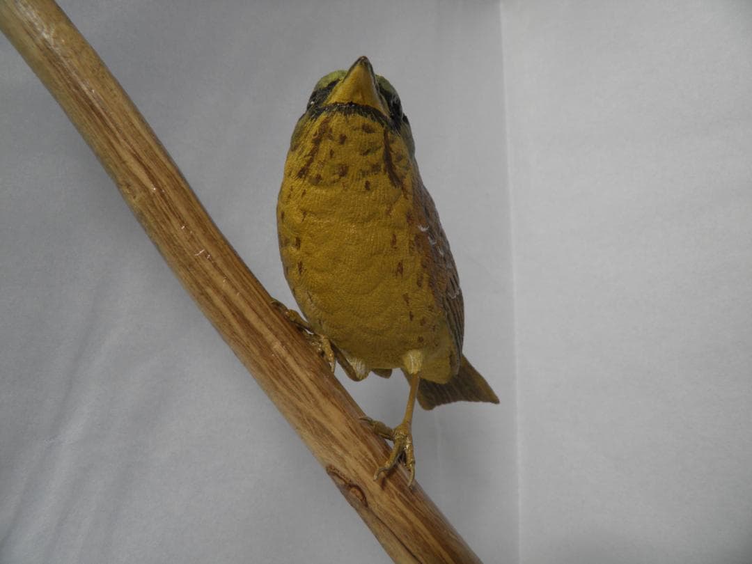 木彫りの鳥　アオジ(在庫整理価格)