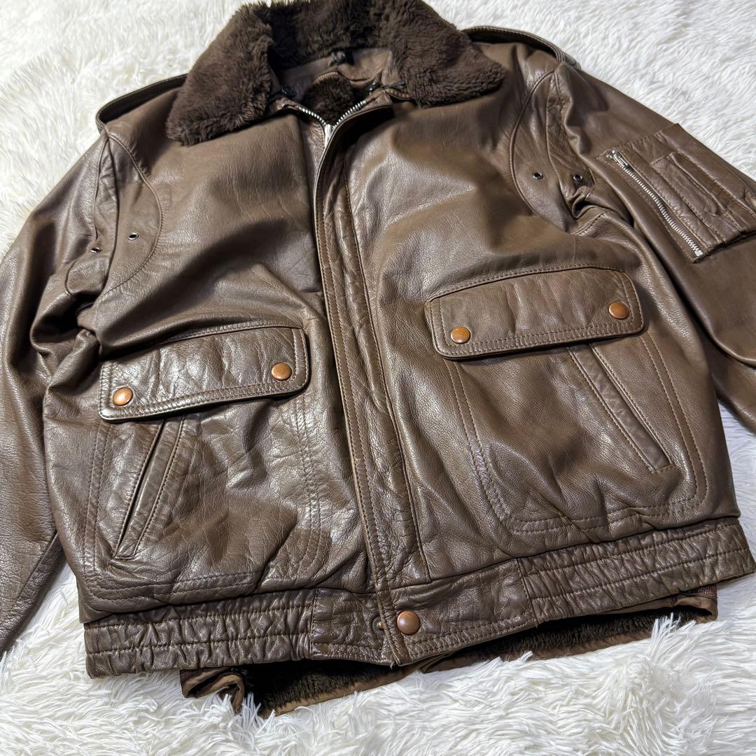 【90s】G-1 A-2フライトレザージャケット M 襟ボア・ライナー付き完品！