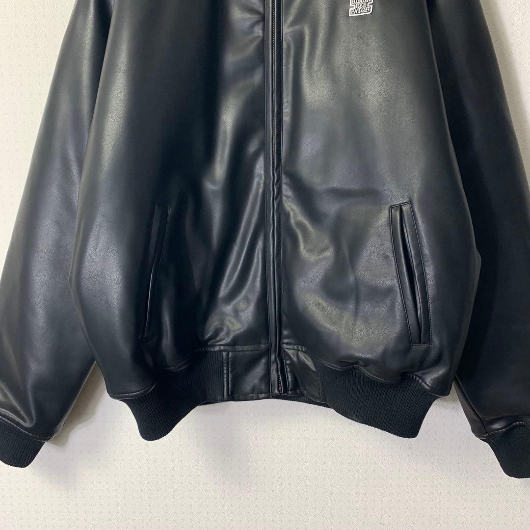 美品 ブラックアイパッチ ドラゴンレザージャケット L ブラック 中綿 ボンバー