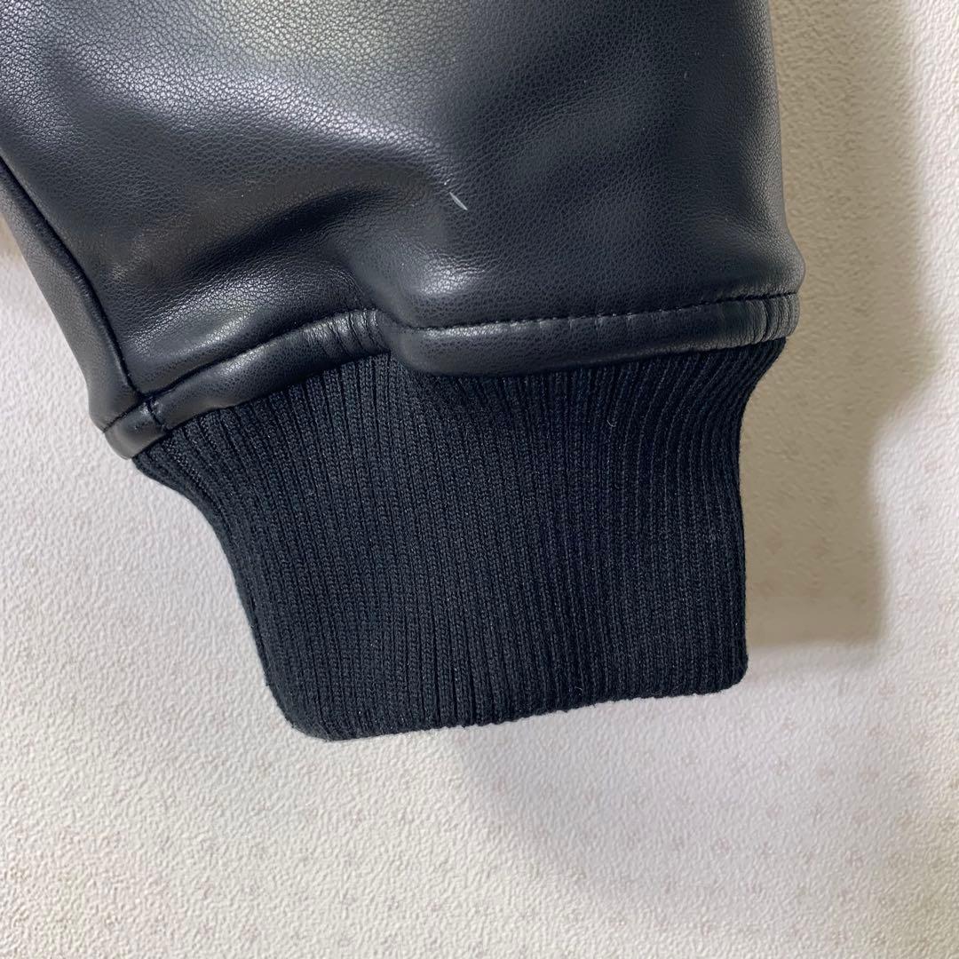 美品 ブラックアイパッチ ドラゴンレザージャケット L ブラック 中綿 ボンバー