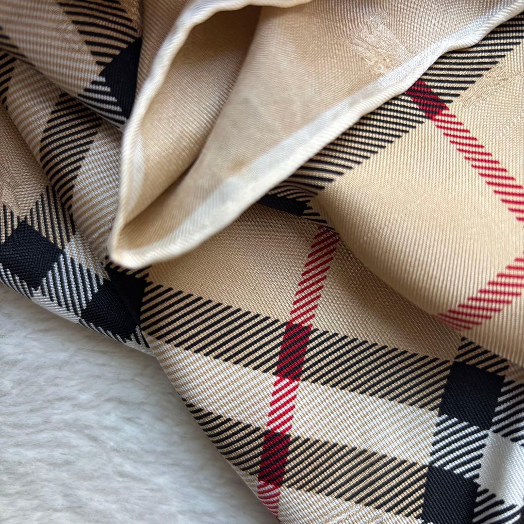 BURBERRY バーバリー シルク100 スカーフ ノバチェック 88cm