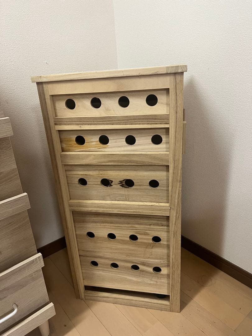 （11/3まで出品）ニトリ　桐タイルトップワゴン