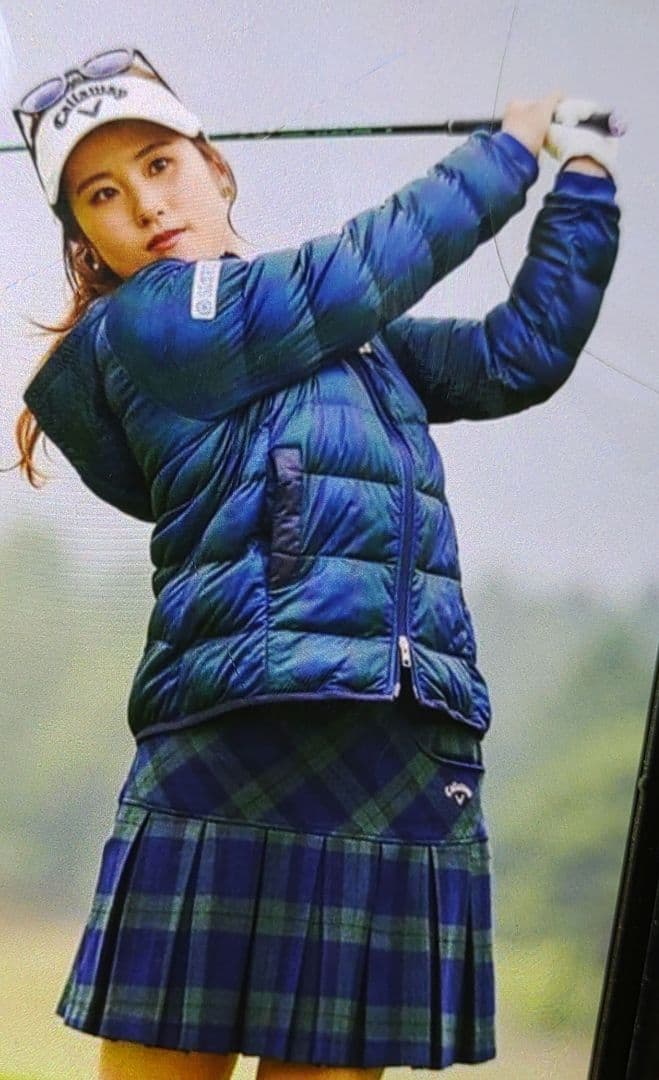 Callaway 　西村優菜　チェック柄　プリーツスカート　M　キャップ新品