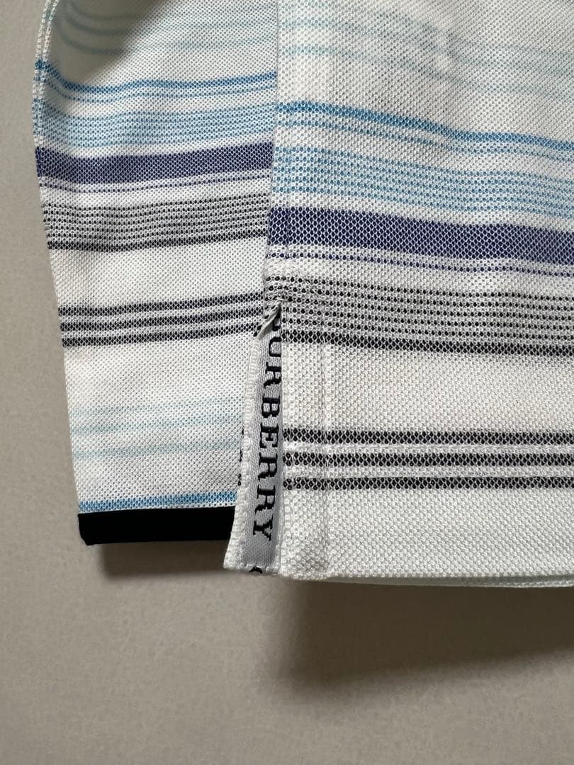 BURBERRY GOLF ストライプ ハーフジップシャツ