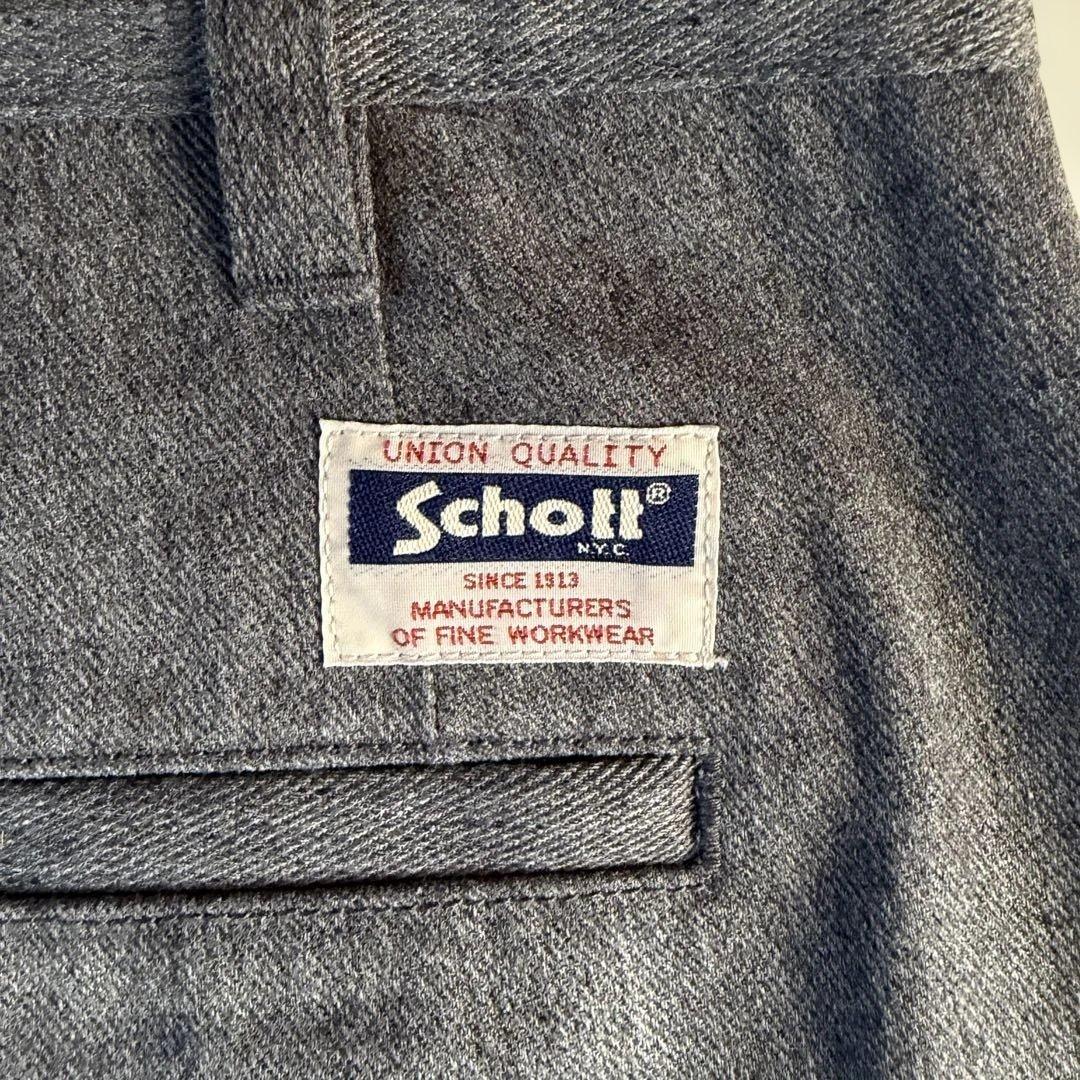 【美品】Schott 2タック ワイド ワークパンツ XL メンズ