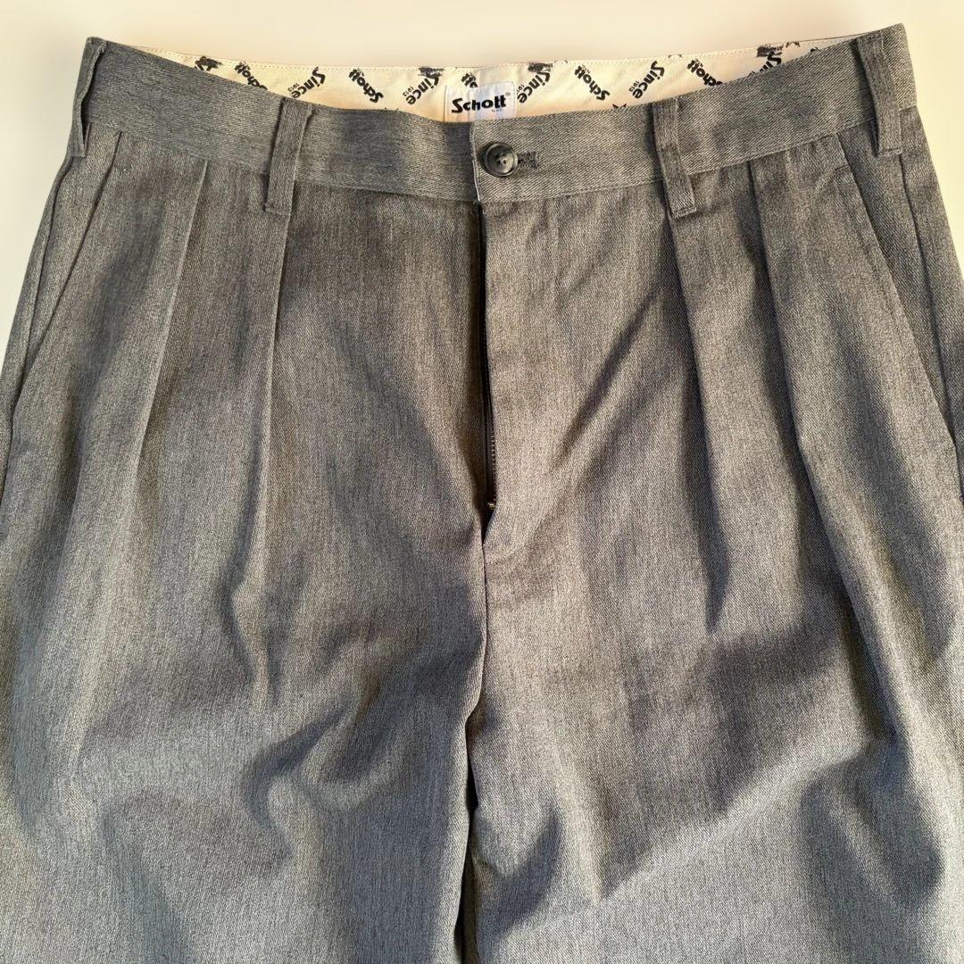 【美品】Schott 2タック ワイド ワークパンツ XL メンズ