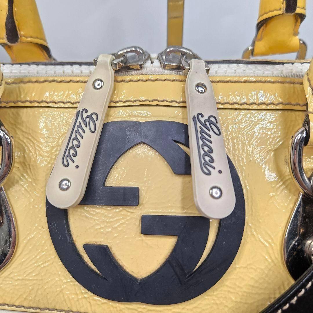 美品 GUCCI 2way レザーショルダーバッグ ハンド インターロッキング