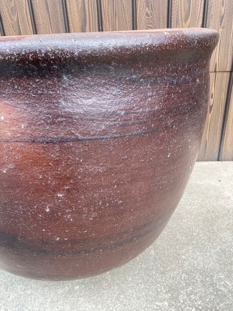 特大　睡蓮鉢　備前焼　金魚鉢　メダカ鉢　水鉢 骨董　アンティーク　鉢カバー