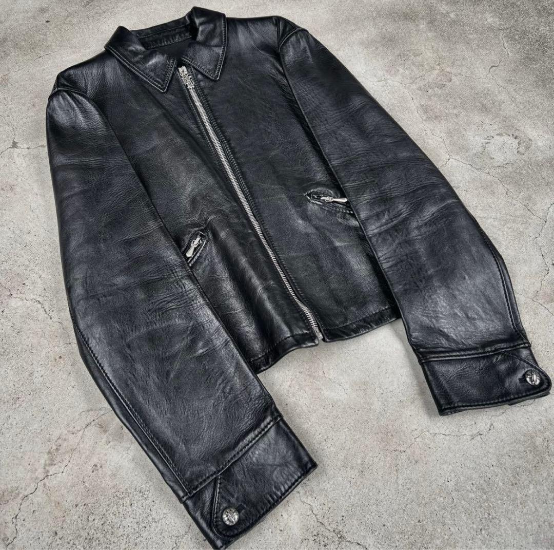 本人期 “GIANNI VERSACE” real leather JKT