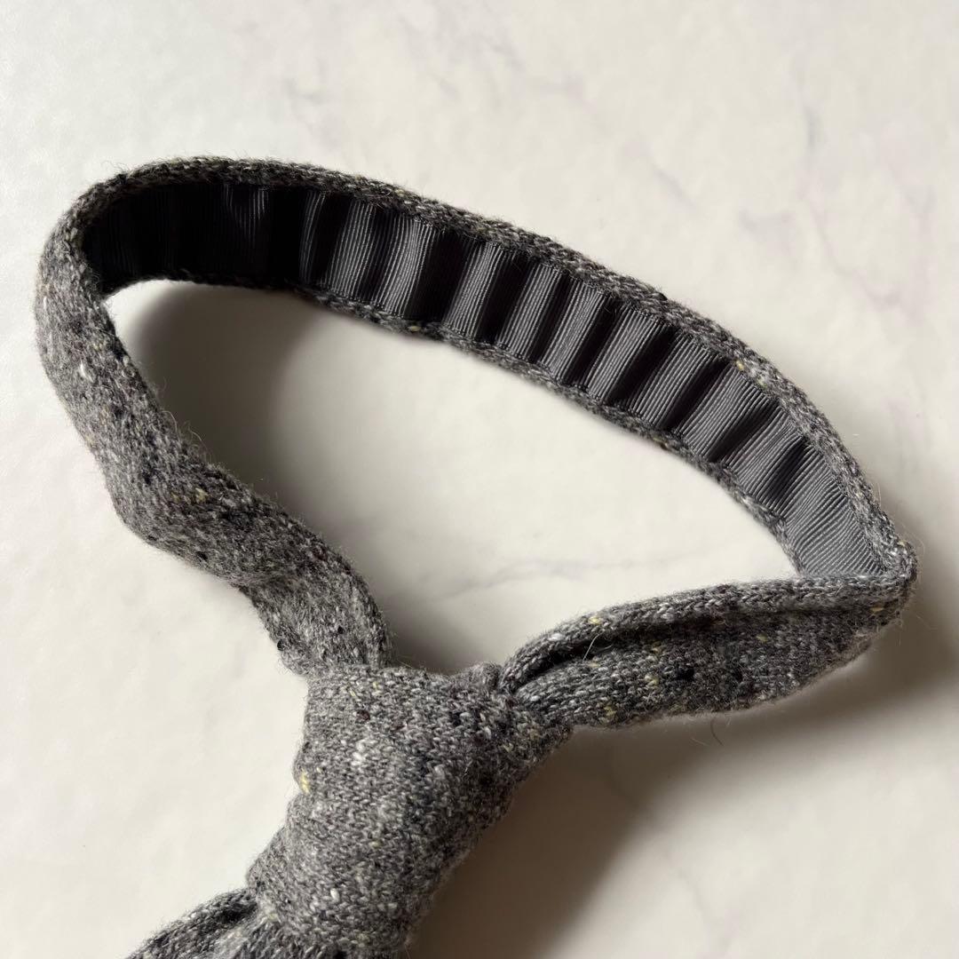 未使用品 ブルネロクチネリ ネクタイ ナロータイ ニット グレー カシミヤ混