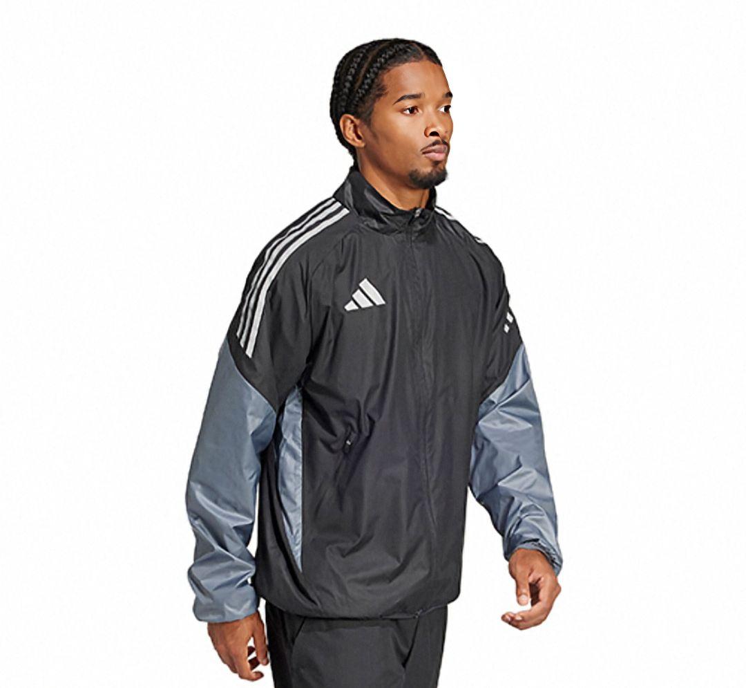 adidas ナイロンジャケット 黒/グレー