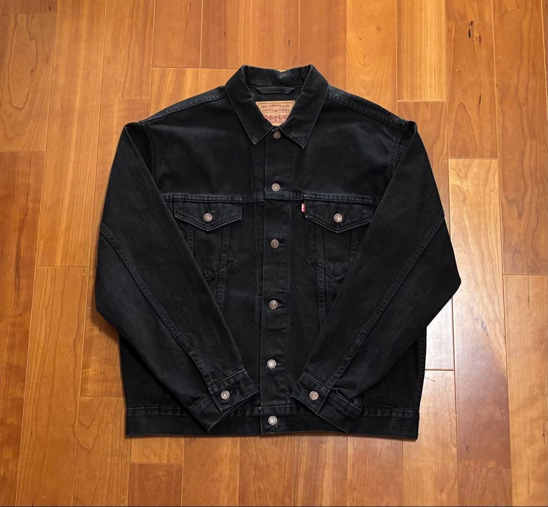 Levi’s70507後染めサルファブラックUSA製L漆黒バキバキコンディション