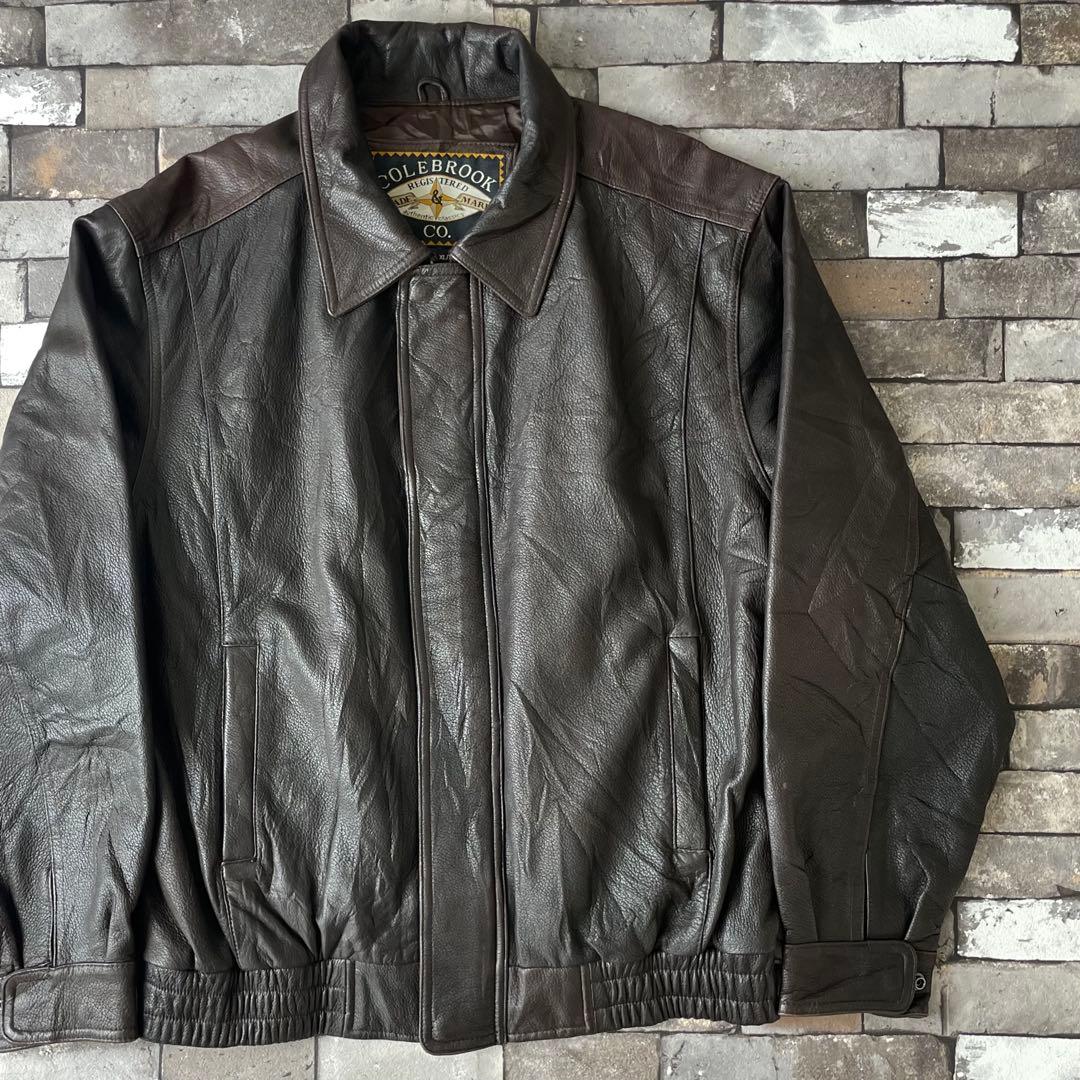 90s Genuine Leather Jac 本革 レザーライダースジャケット