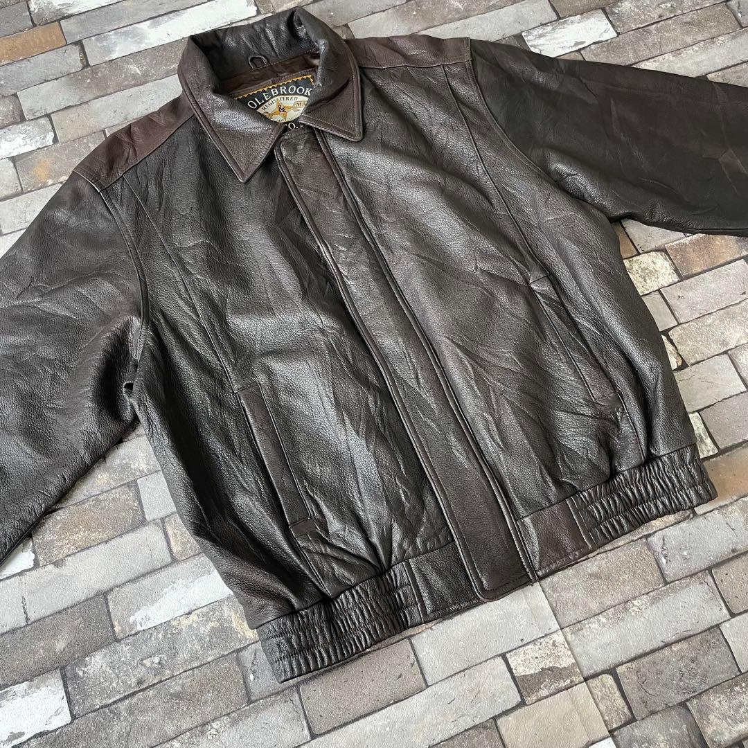 90s Genuine Leather Jac 本革 レザーライダースジャケット