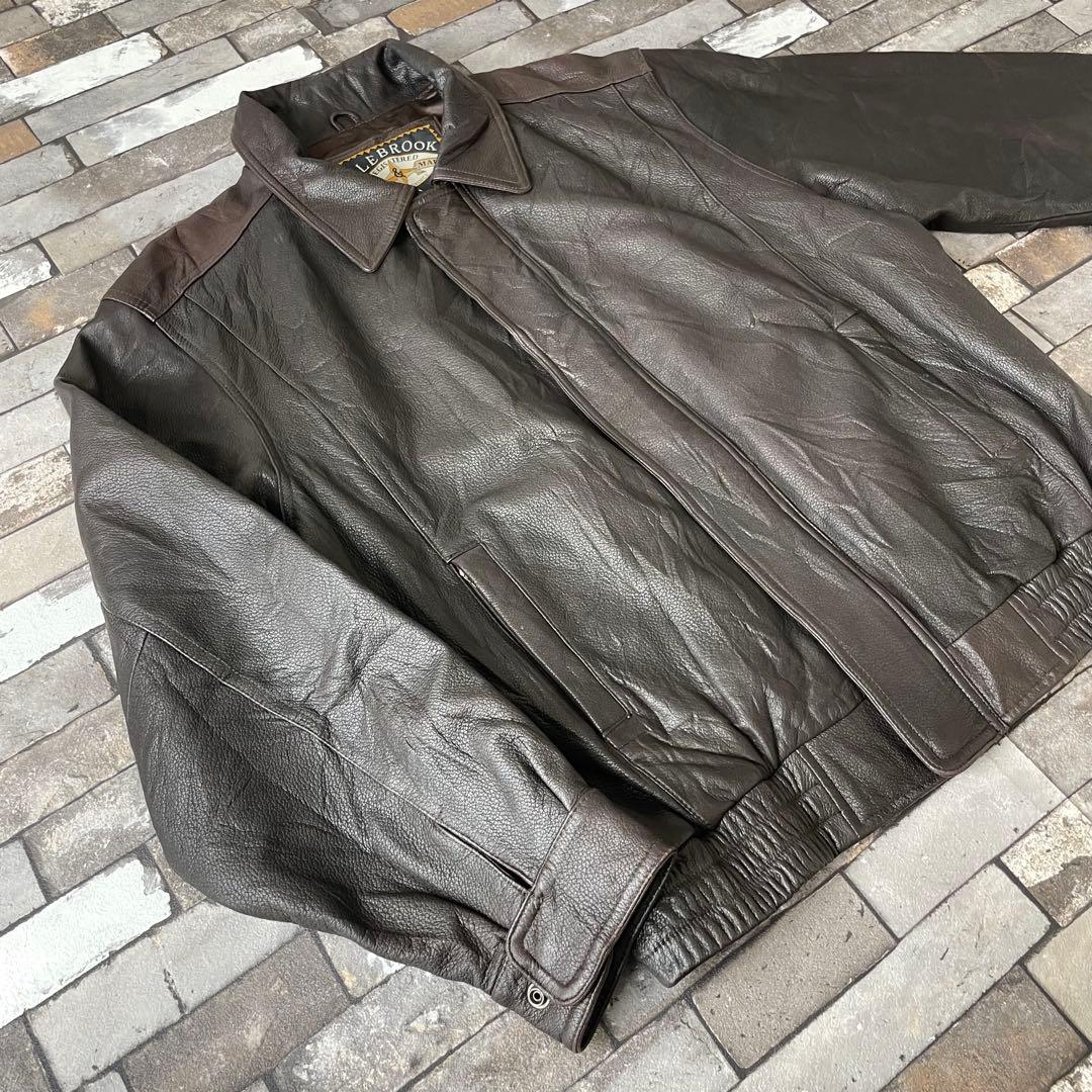 90s Genuine Leather Jac 本革 レザーライダースジャケット