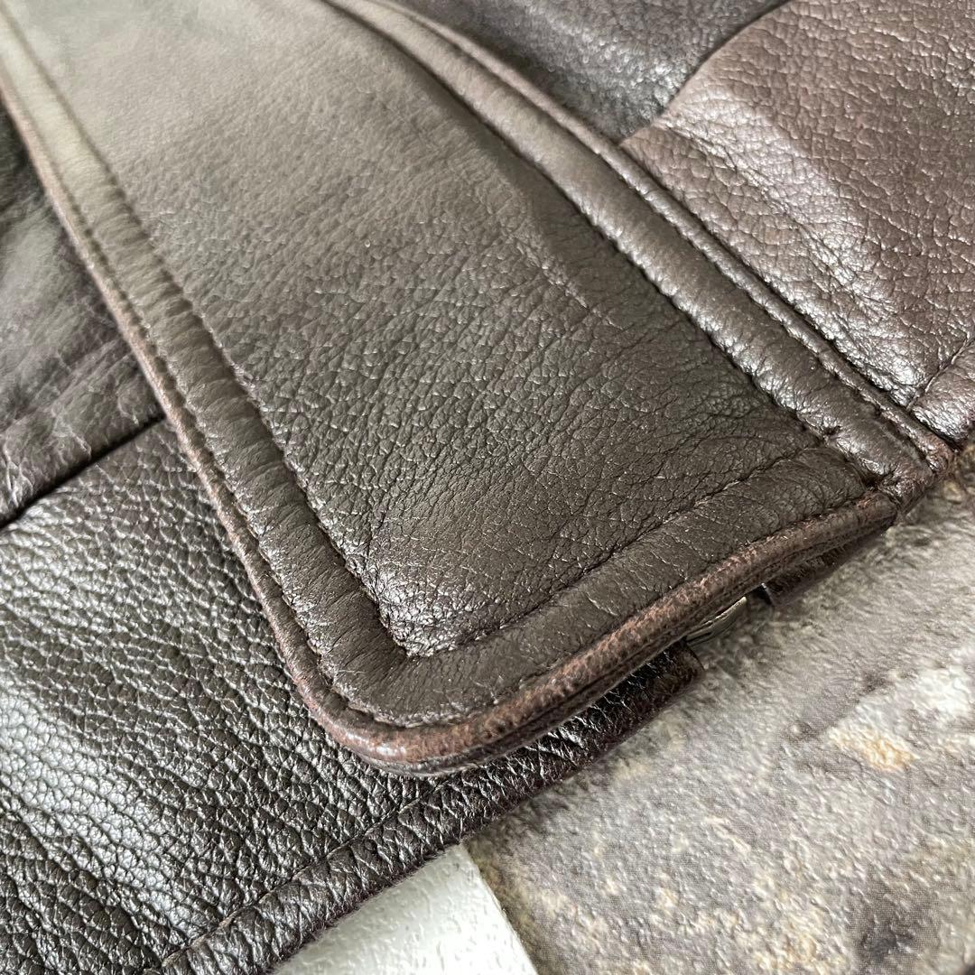 90s Genuine Leather Jac 本革 レザーライダースジャケット