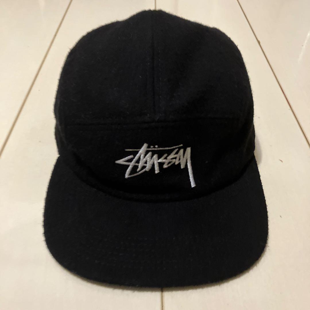 スケートボード SK8 stussy logo 5panel cap black