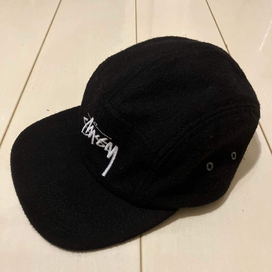 スケートボード SK8 stussy logo 5panel cap black