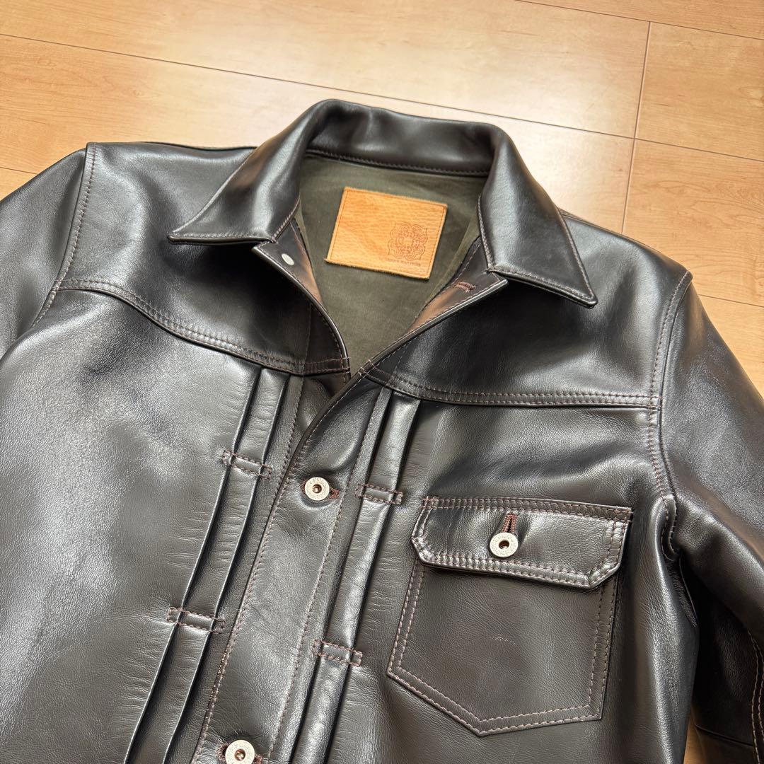 【絶版品】Y'2LEATHER（ワイツーレザー）馬革　1stジャケット　茶芯42