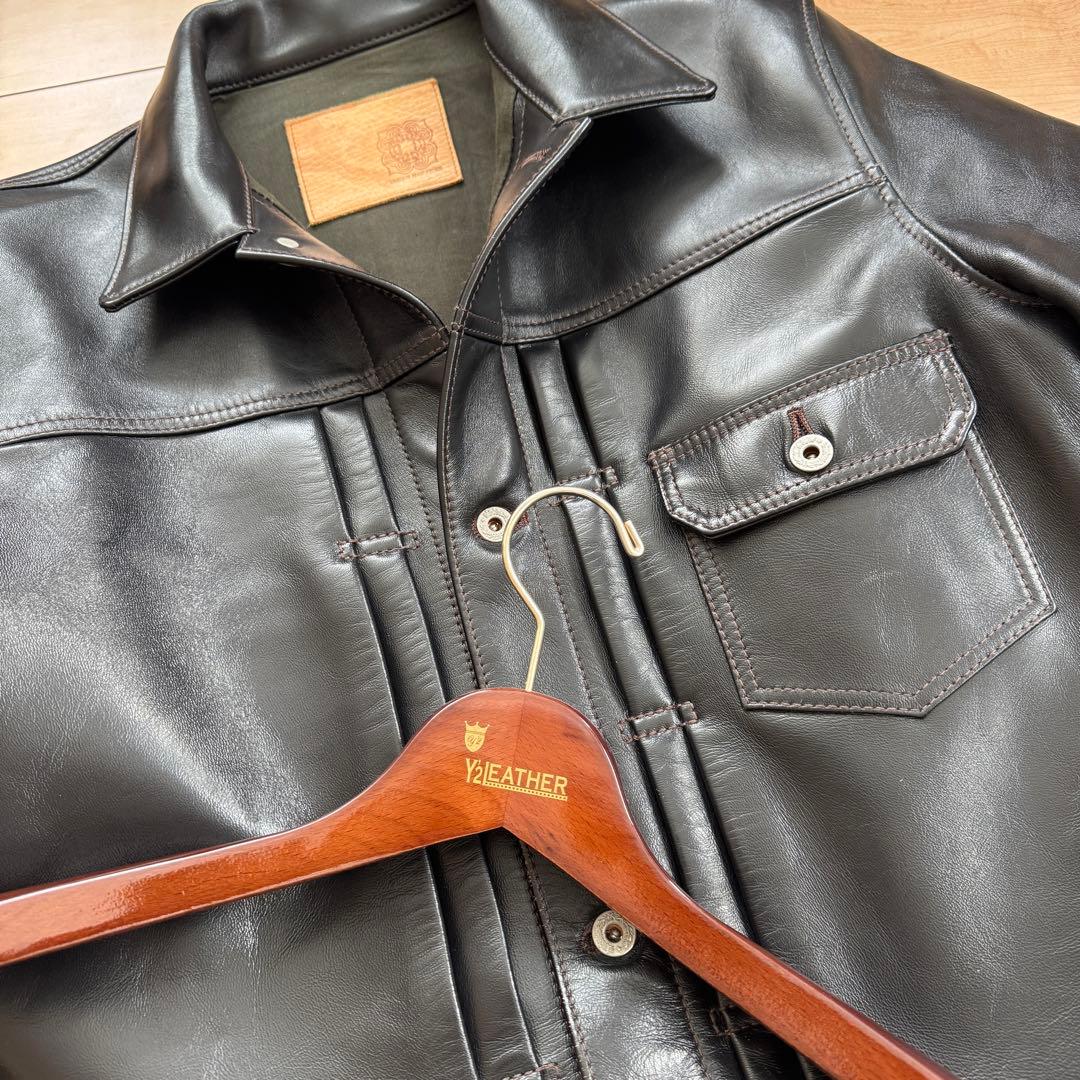 【絶版品】Y'2LEATHER（ワイツーレザー）馬革　1stジャケット　茶芯42