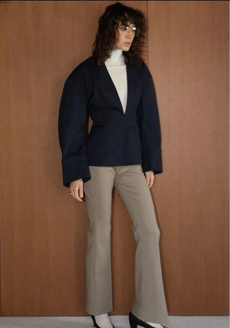 新品❤️CLANE DEEP V NECK SHIRT 2 クラネ　ブラウス