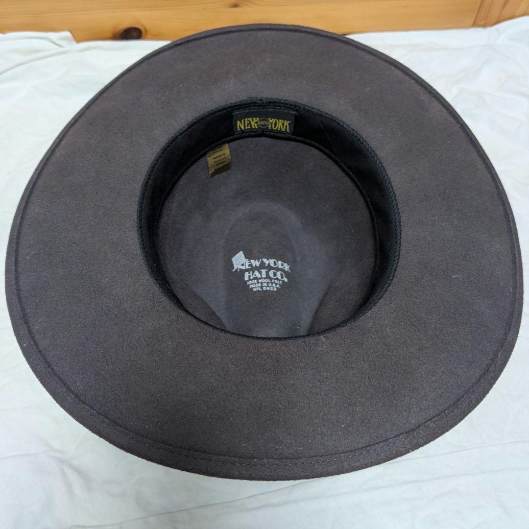 ★USA製 NEW YORK HAT フラットブリム フェドラハット M