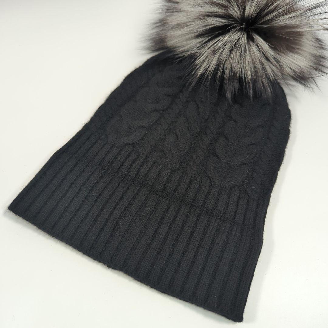 モンクレール MONCLER フォックスファー ウール カシミヤ ニット帽