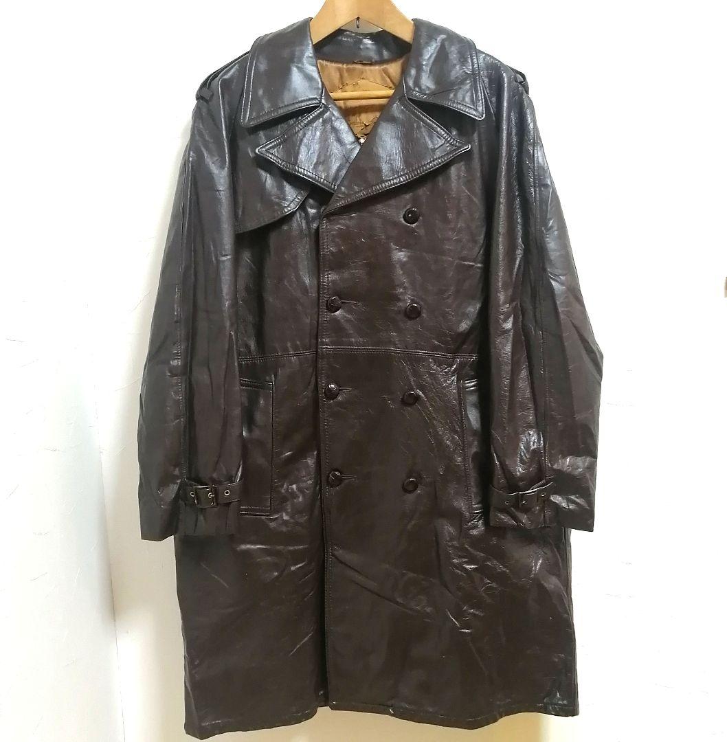 70s カウレザーコート　USA製 ウエスタン ヒッピー　ロングコート