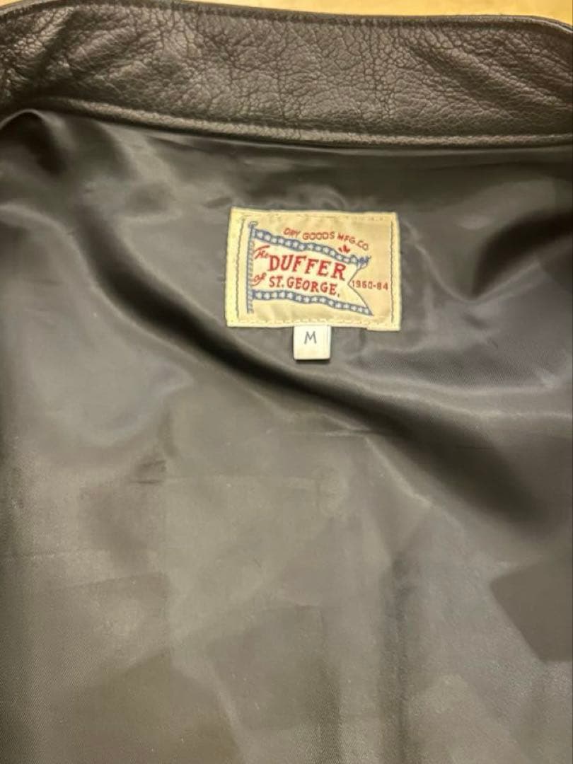 duffer レザーライダース　シングル　本革　リアルレザー　mサイズ