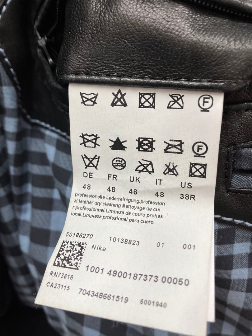 べ*け様 ボス HUGO BOSS レザー ジャケット サイズ M~L相当