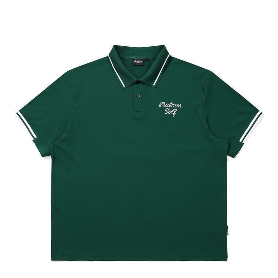 マルボンゴルフ ポロシャツ malbon golf メンズ 半袖シャツ 緑XXL