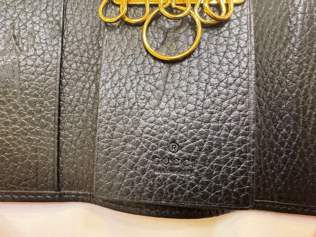 《sf》GUCCI 【グッチ】GG ブラック レザー キーケース