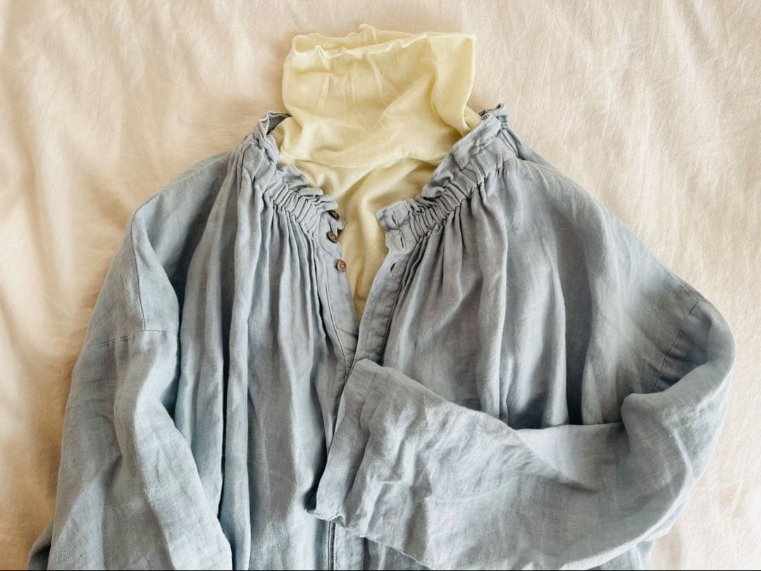 ネストローブ nest Robe フリル2wayロングシャツワンピース