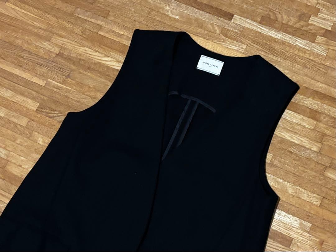 【美品】UNITED ARROWS ロングジレ 黒 卒業式 入学式