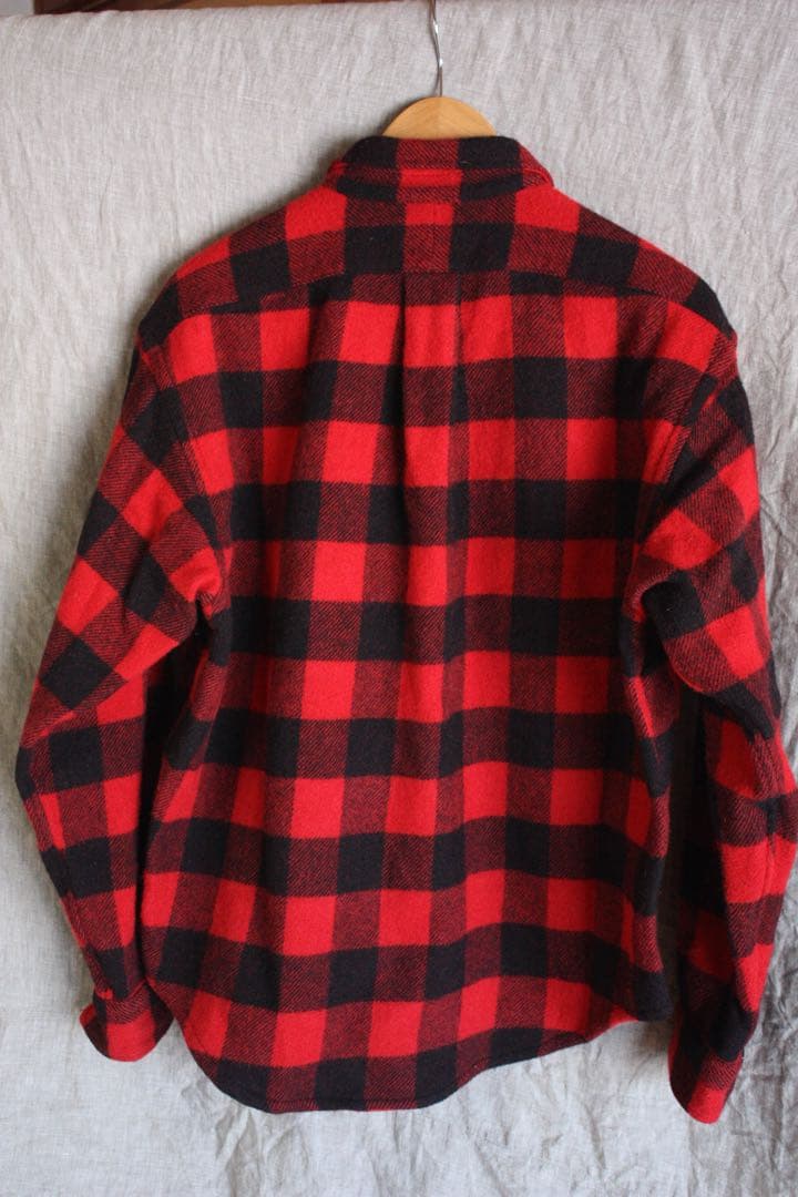 【三つ星USA製】RRL バッファローチェック ウール ハーフジッププルオーバー