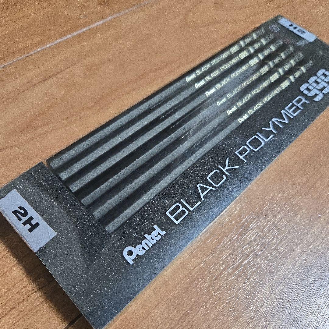 Pentel BLACK POLYMER 999 鉛筆 6本セット 2H