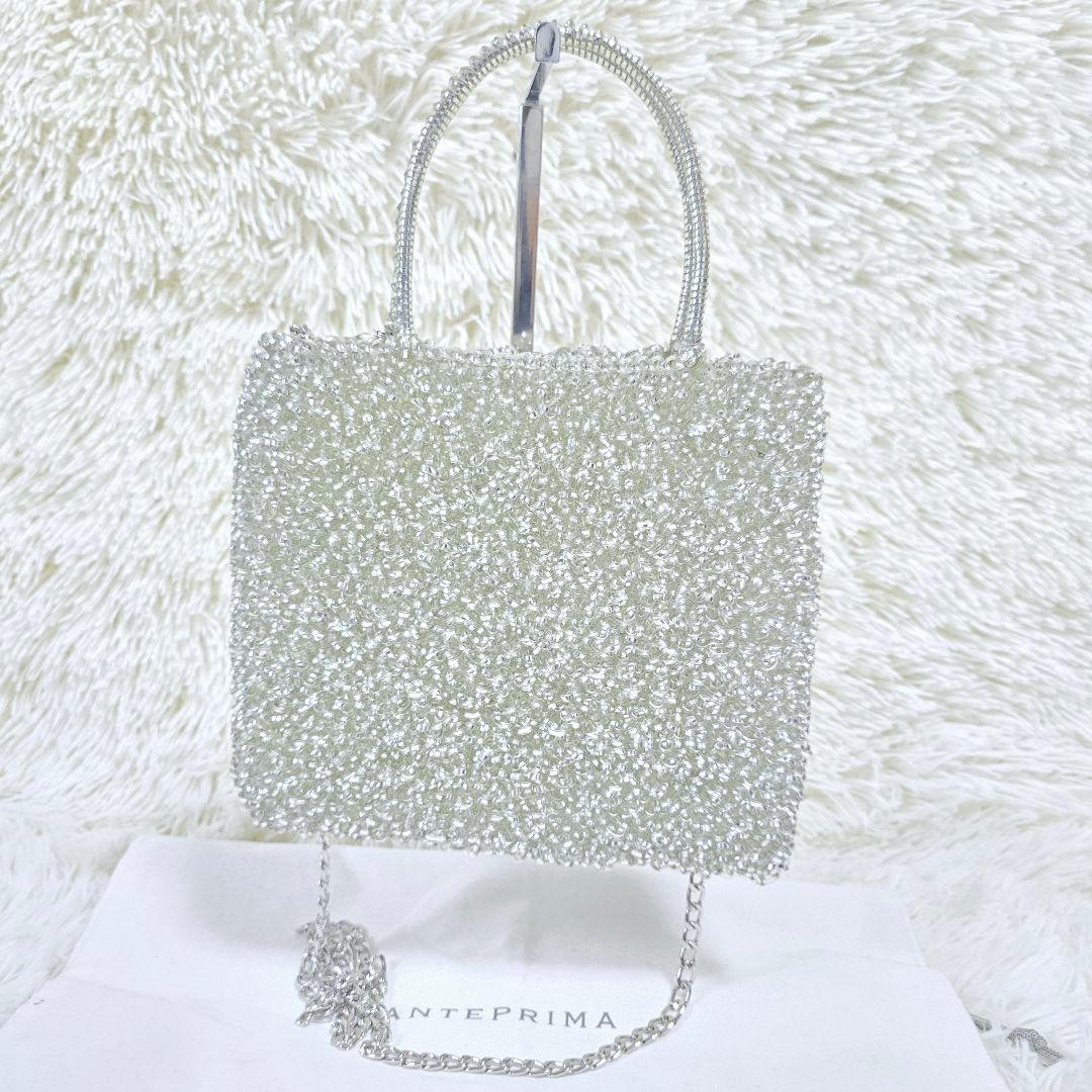 極美品✨人気色シルバー✨アンテプリマ スクエア ミディアム シルバー