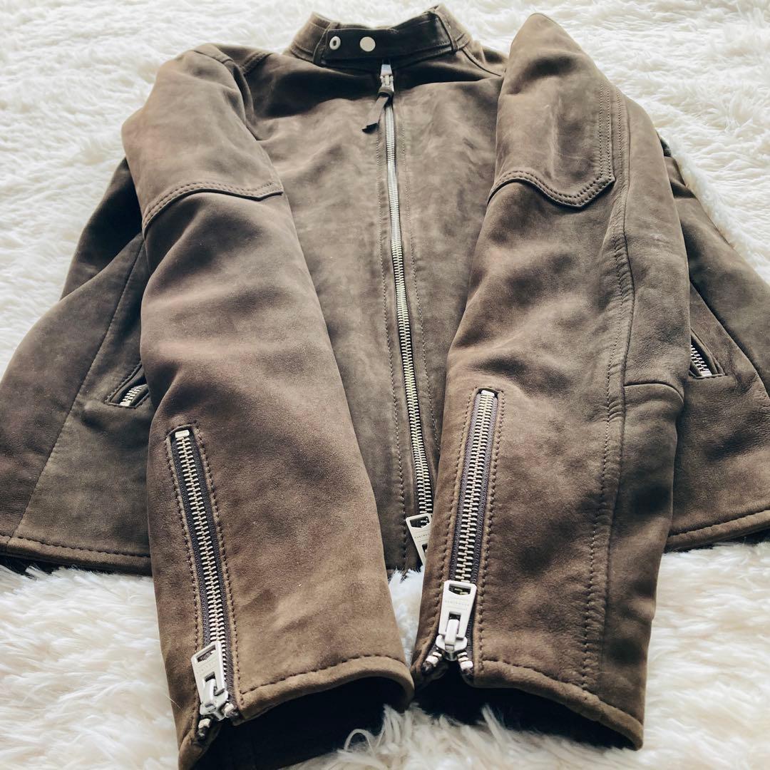 【超美品】all saints CORA LEATHER JACKETスエード