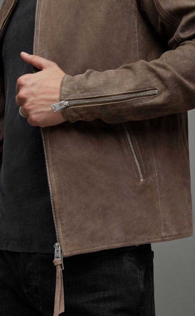 【超美品】all saints CORA LEATHER JACKETスエード