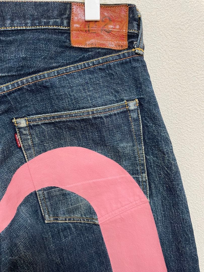 EVISU No.2 Lot.2001 W33×L35 ピンク大黒　ビッグカモメ