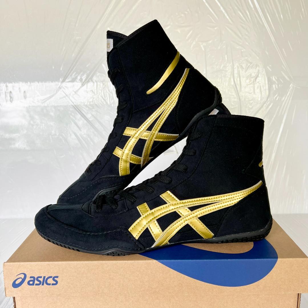 アシックス レスリングシューズ1083A001 黒xゴールドUS7.5/25cm