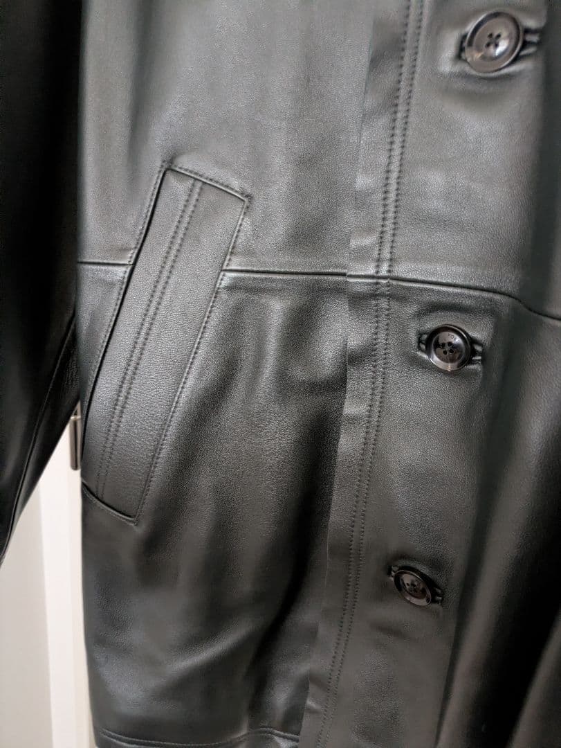 う*わ様 YOKE CutOff Leather Car Coat(DEEP G