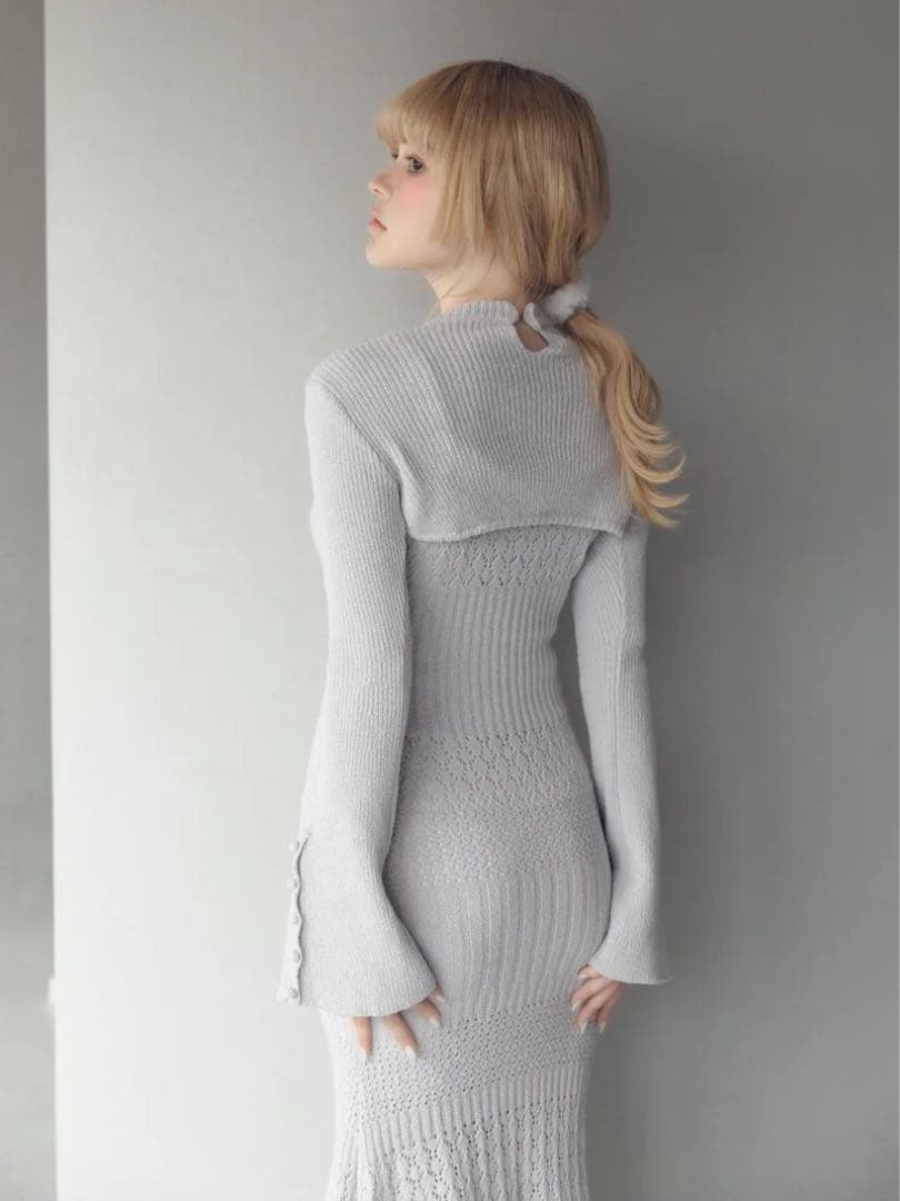 【ANDMARY】Layered crochet dress (LVD, F)