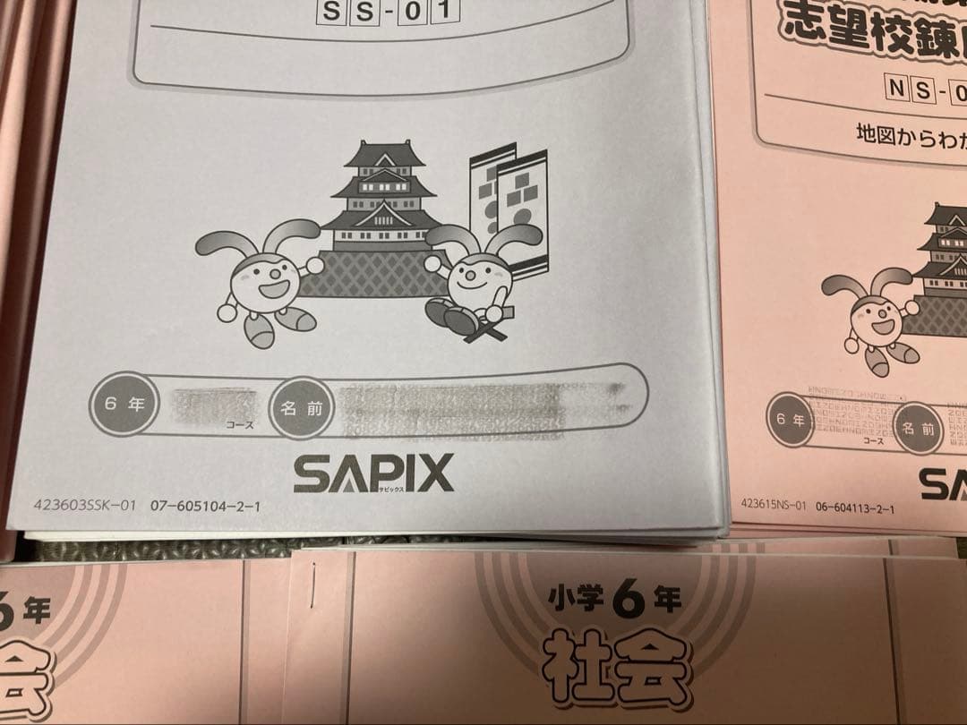 サピックス6年　社会　ウィークリー　GS特訓　ウィンター　SS特訓　SAPIX