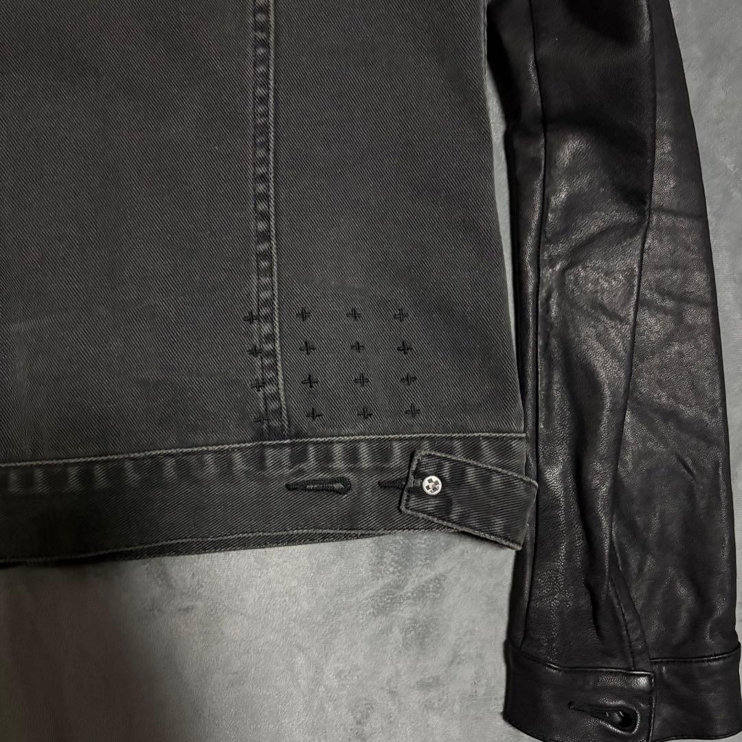 ジャケット・アウター KSUBI leather sleeve denim jacket