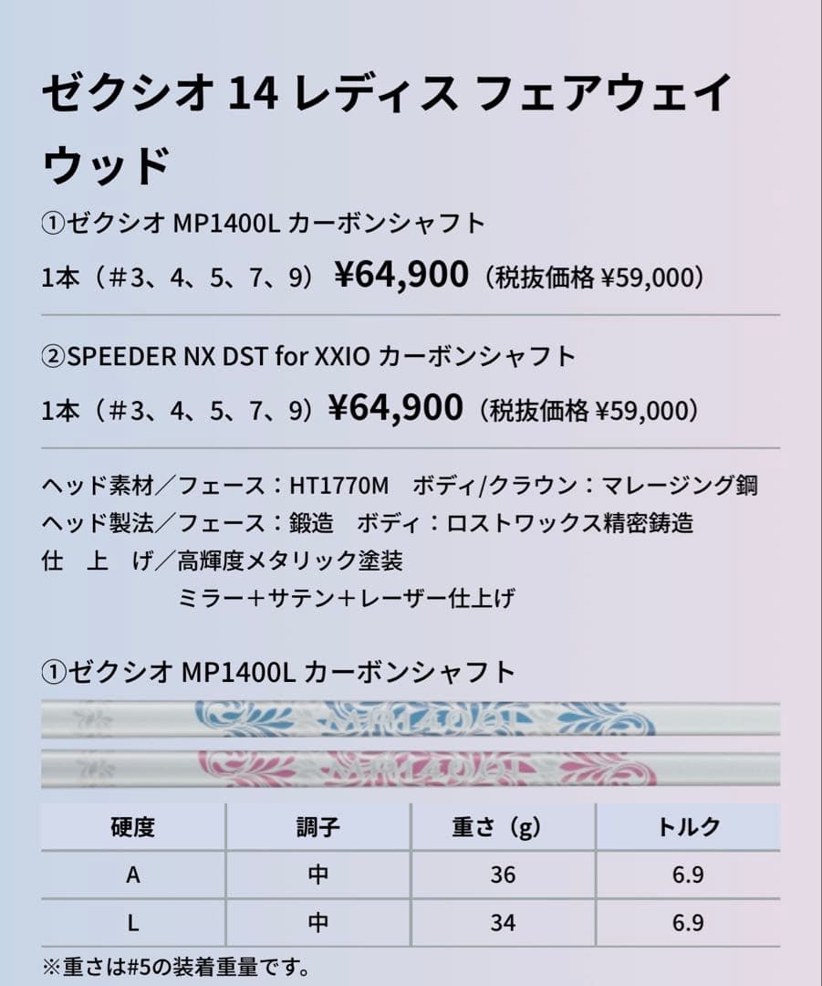 NEWモデルゼクシオレディースゴルフクラブ